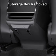 Protective Rear Center Console Kick Guard with Extra Storage for Tesla Model Y and Model 3 - Juniper 2025 / Highland 2024+ - Evooor
