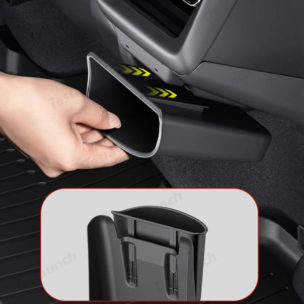 Protective Rear Center Console Kick Guard with Extra Storage for Tesla Model Y and Model 3 - Juniper 2025 / Highland 2024+ - Evooor