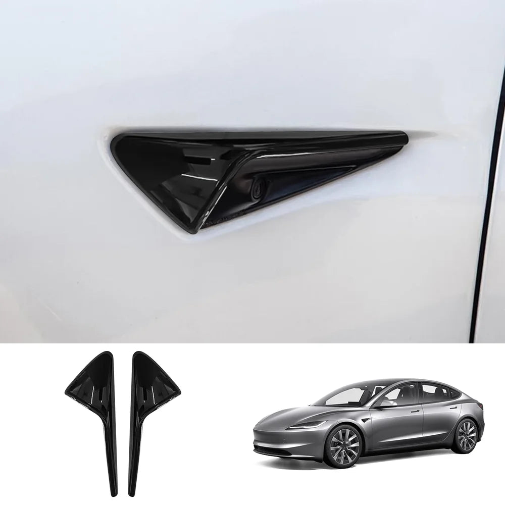 3-Pack Side Camera Protective Covers for Tesla Models Y & 3 - Compatible with Juniper 2025+ and Highland 2024+ Versions - Evooor