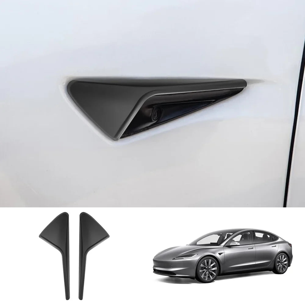 3-Pack Side Camera Protective Covers for Tesla Models Y & 3 - Compatible with Juniper 2025+ and Highland 2024+ Versions - Evooor
