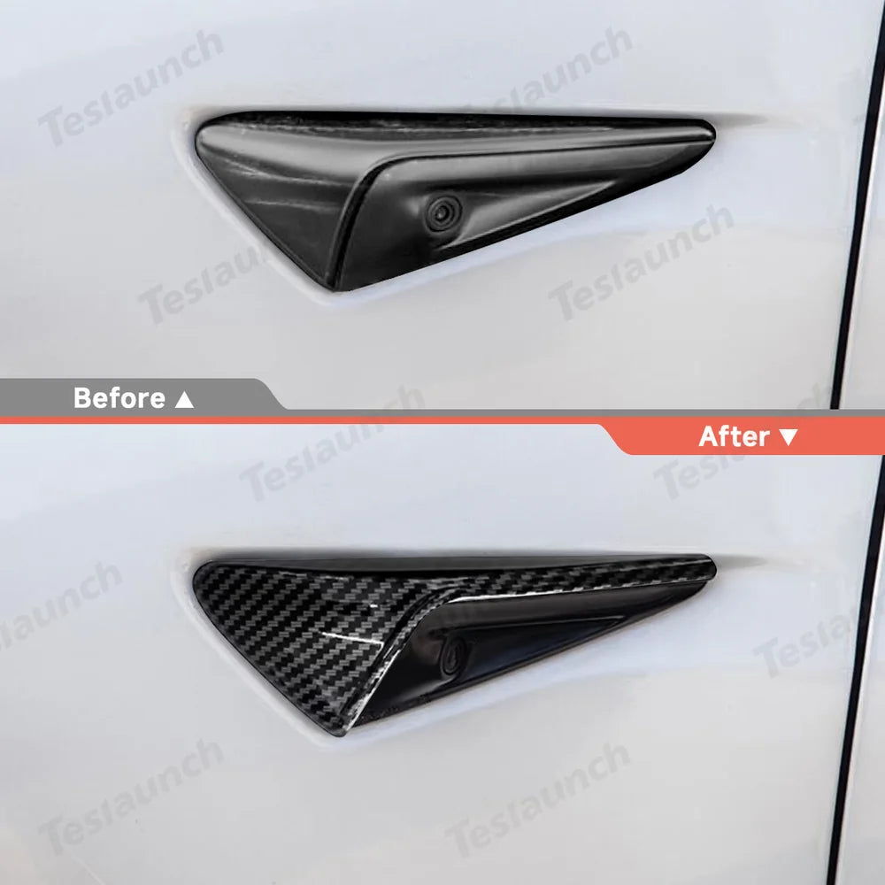 3-Pack Side Camera Protective Covers for Tesla Models Y & 3 - Compatible with Juniper 2025+ and Highland 2024+ Versions - Evooor