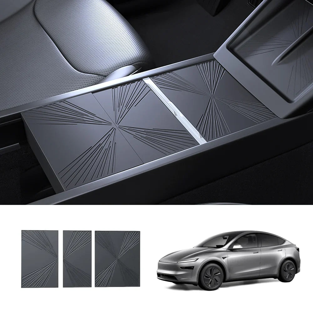 Tesla Model Y Model 3 Center Console Silicone Mat Protector - Juniper/Highland - 2024+ & 2025+ - Evooor