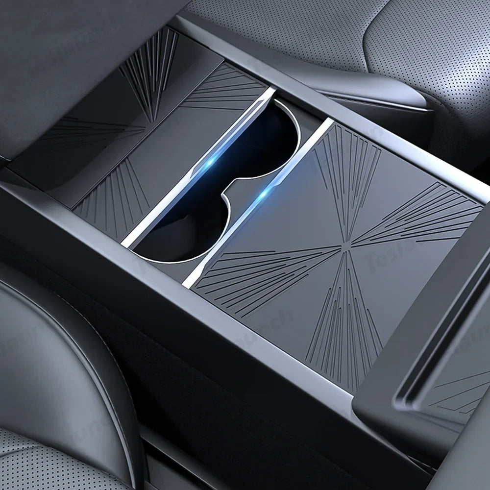 Tesla Model Y Model 3 Center Console Silicone Mat Protector - Juniper/Highland - 2024+ & 2025+ - Evooor