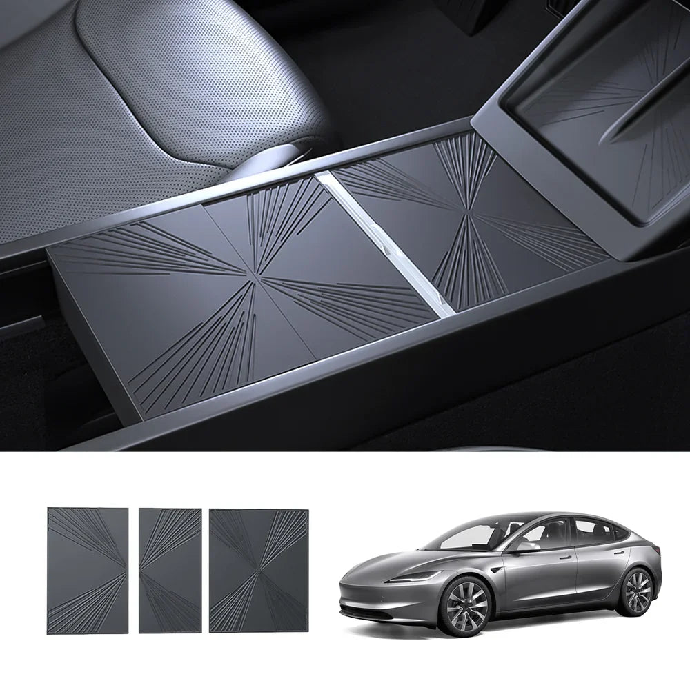 Tesla Model Y Model 3 Center Console Silicone Mat Protector - Juniper/Highland - 2024+ & 2025+ - Evooor