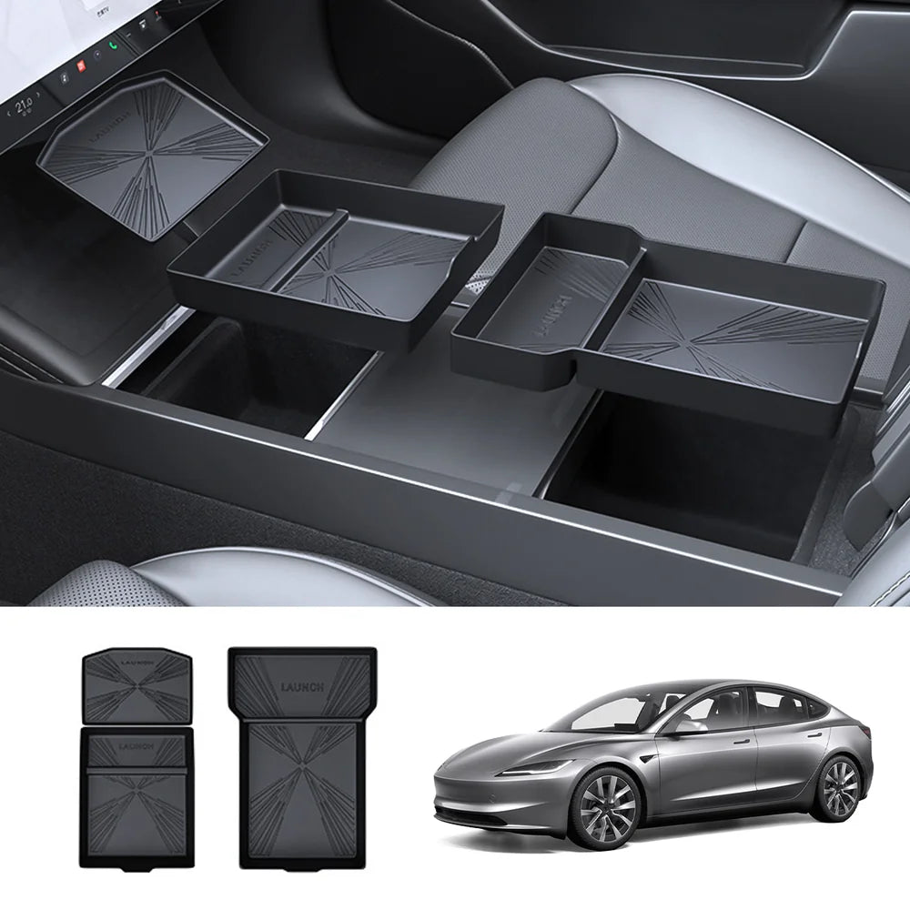 2024+ Model 3 Highland Silicone Console Armrest Box Lower Storage Tray for Tesla
