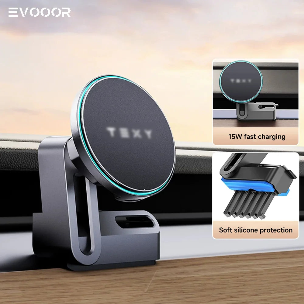 Magnéitesch Schnellladehalterung fir Telefon Tesla Model 3/Y - Sécher Befestigung fir Lénksfuerer