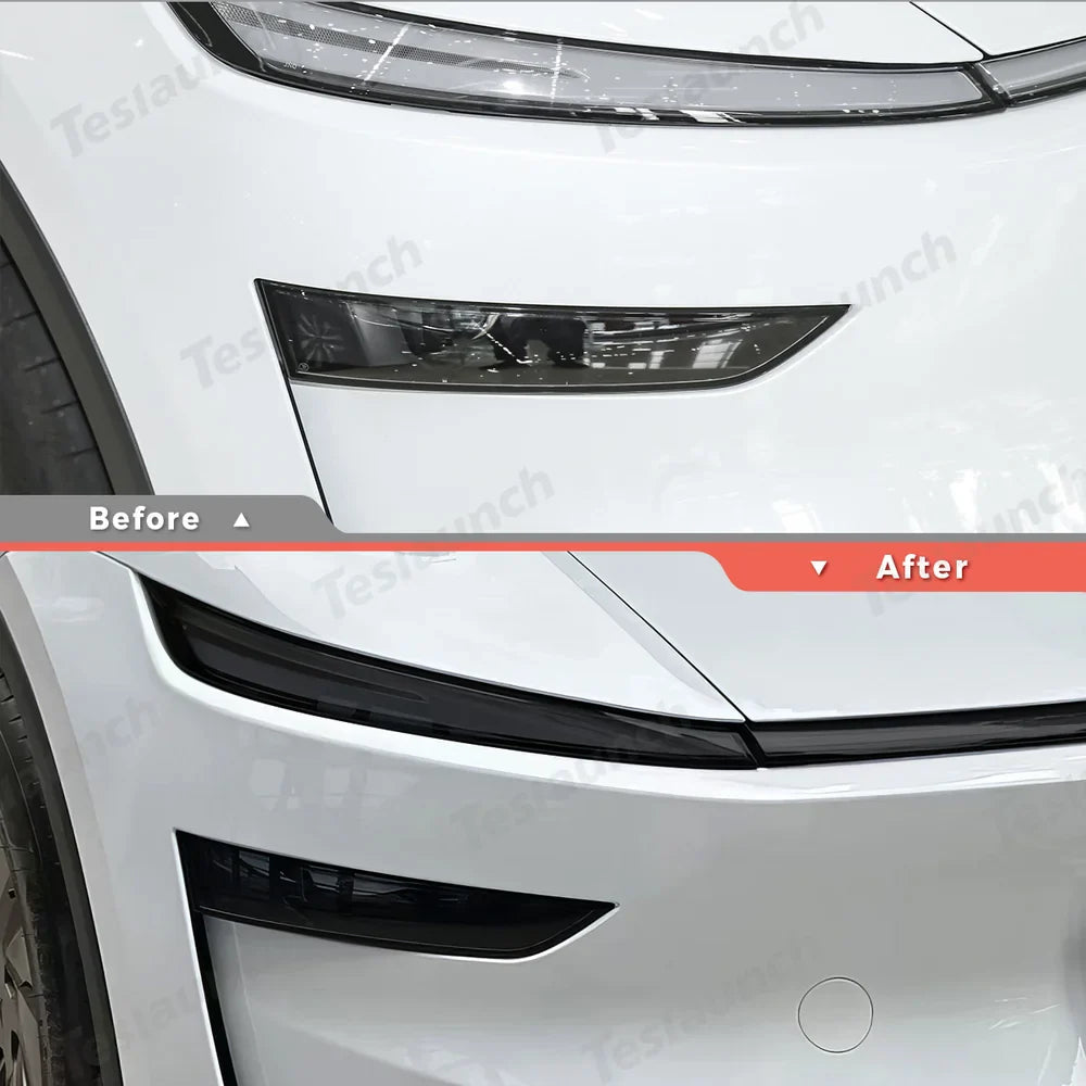 Headlight and Taillight Protective Film Set for Tesla Model Y - Smoked Tint, Durable TPU Material - Evooor