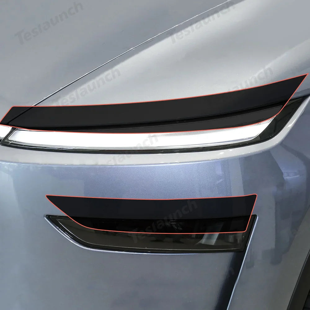 Headlight and Taillight Protective Film Set for Tesla Model Y - Smoked Tint, Durable TPU Material - Evooor