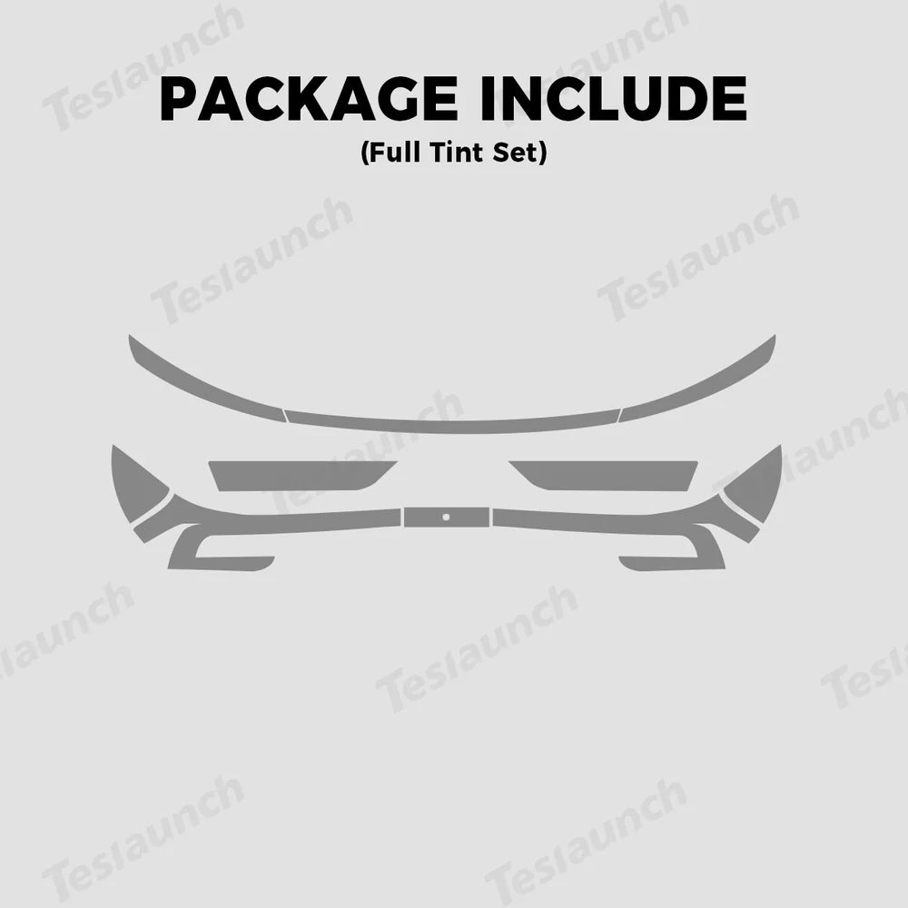 Headlight and Taillight Protective Film Set for Tesla Model Y - Smoked Tint, Durable TPU Material - Evooor