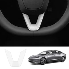 Premium ABS Steering Wheel Center & V-Shape Trim Upgrade Kit for Tesla Model Y and Model 3 - Enhance Your Car Interior Style and Design - Evooor