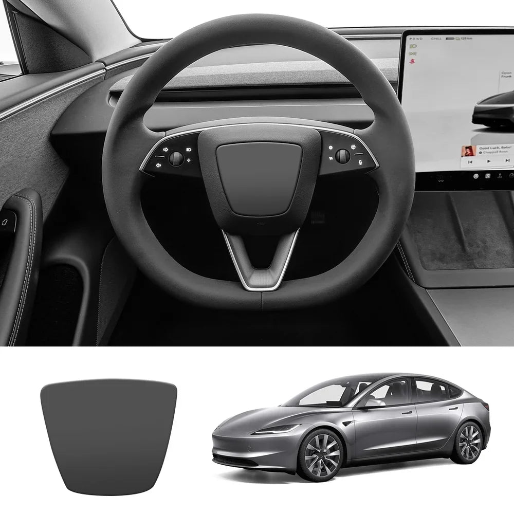 Premium ABS Steering Wheel Center & V-Shape Trim Upgrade Kit for Tesla Model Y and Model 3 - Enhance Your Car Interior Style and Design - Evooor