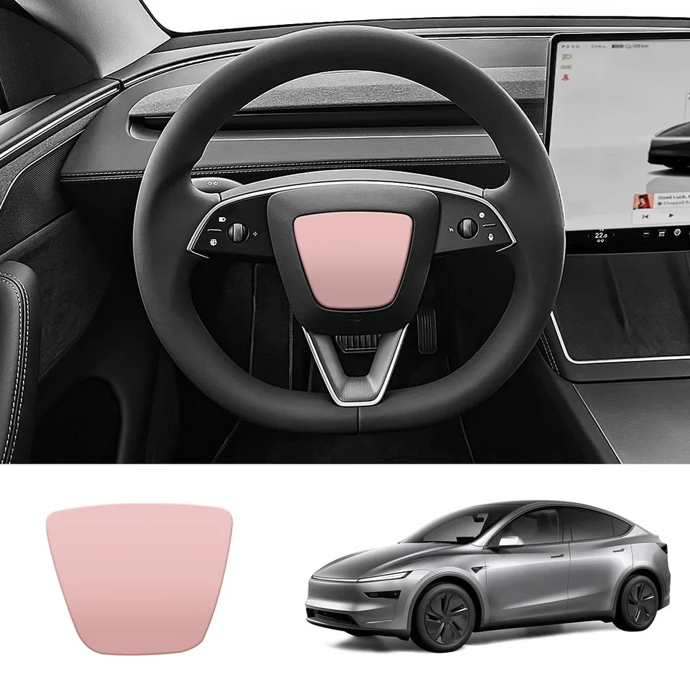 Premium ABS Steering Wheel Center & V-Shape Trim Upgrade Kit for Tesla Model Y and Model 3 - Enhance Your Car Interior Style and Design - Evooor