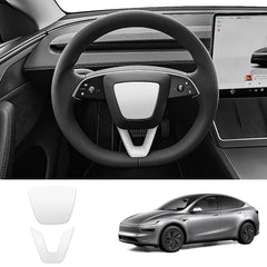 Premium ABS Steering Wheel Center & V-Shape Trim Upgrade Kit for Tesla Model Y and Model 3 - Enhance Your Car Interior Style and Design - Evooor