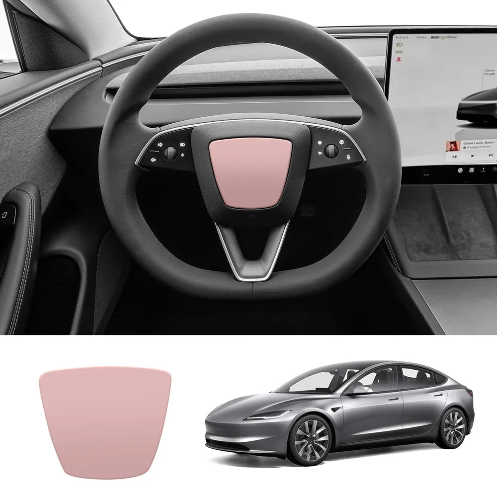 Premium ABS Steering Wheel Center & V-Shape Trim Upgrade Kit for Tesla Model Y and Model 3 - Enhance Your Car Interior Style and Design - Evooor