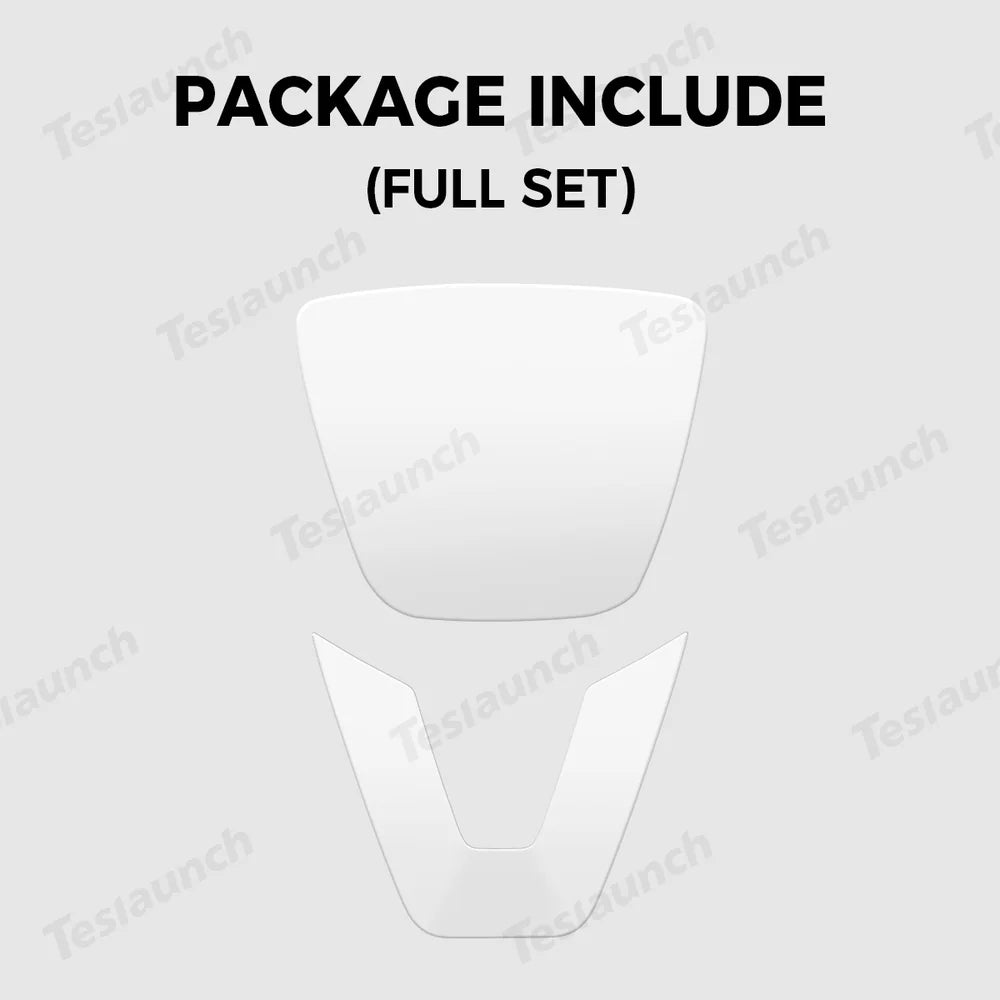 Premium ABS Steering Wheel Center & V-Shape Trim Upgrade Kit for Tesla Model Y and Model 3 - Enhance Your Car Interior Style and Design - Evooor