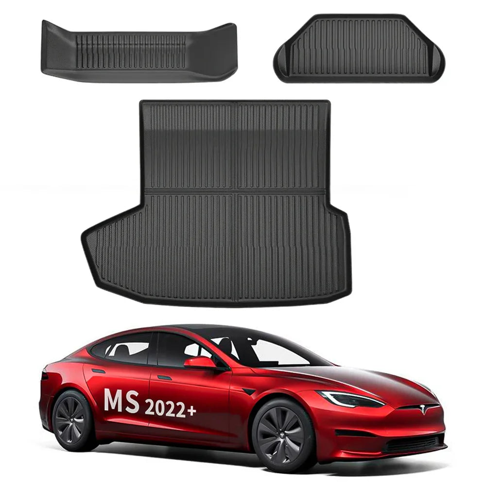 Juego de alfombrillas de piso y protectores de carga TPE para clima extremo Model S para Tesla (2022+)