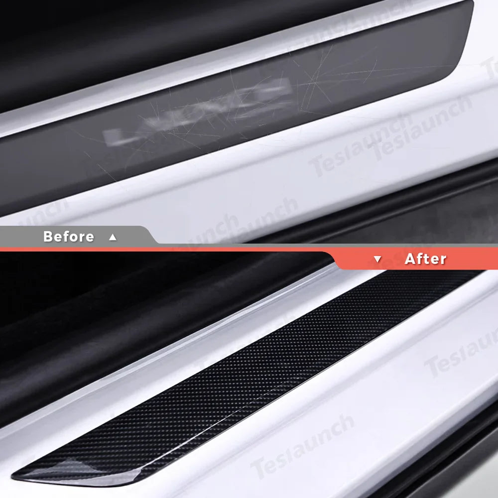 High-Quality Clear TPU Door Sill Guard Shield Cover for Tesla Model Y - Protects against Wear and Scratches - Compatible with Juniper 2025 and Newer Models - Evooor