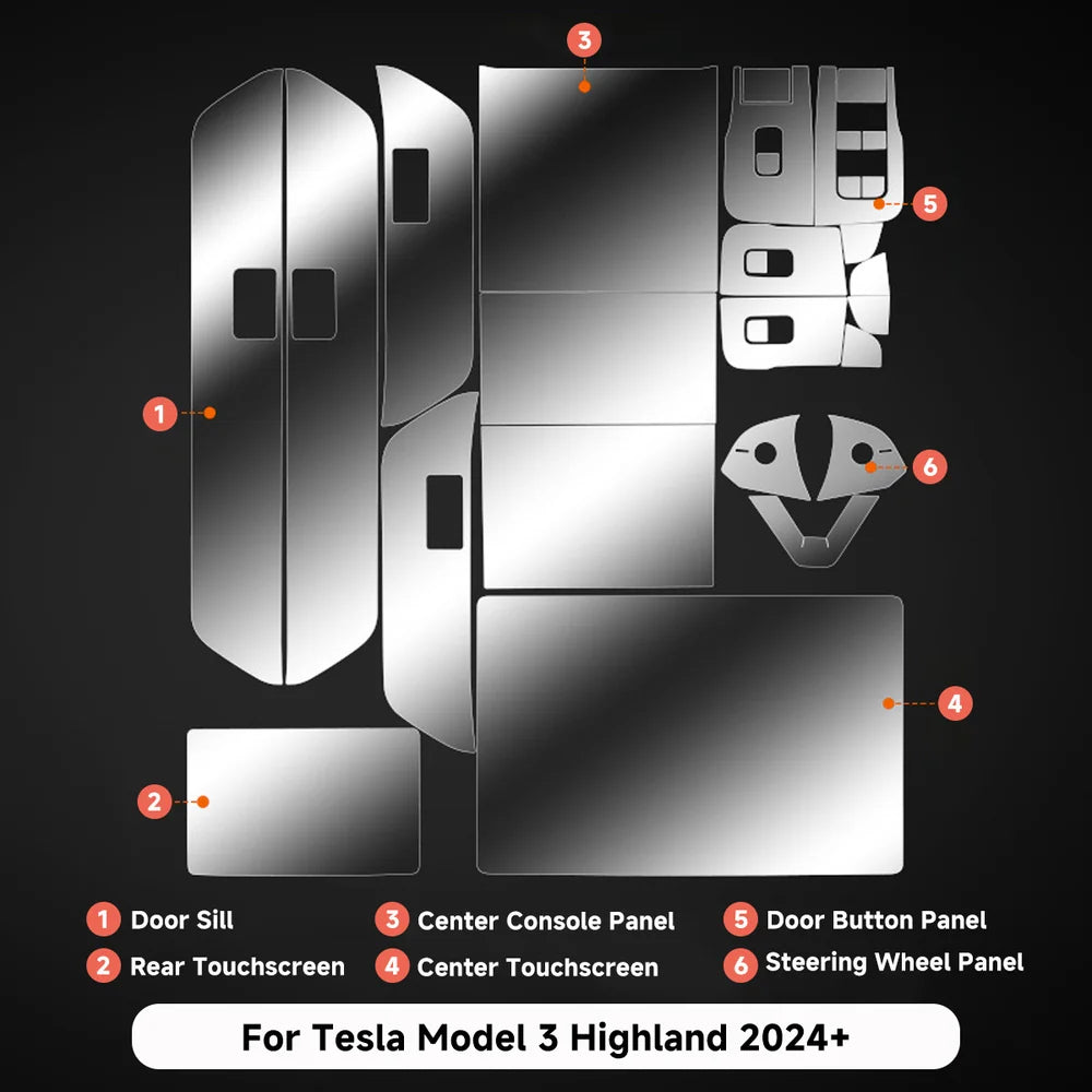 Tesla Model 3/Y (2017+) Interior TPU Protective Film Kit - Ultimate Scratch Resistance & Easy Installation