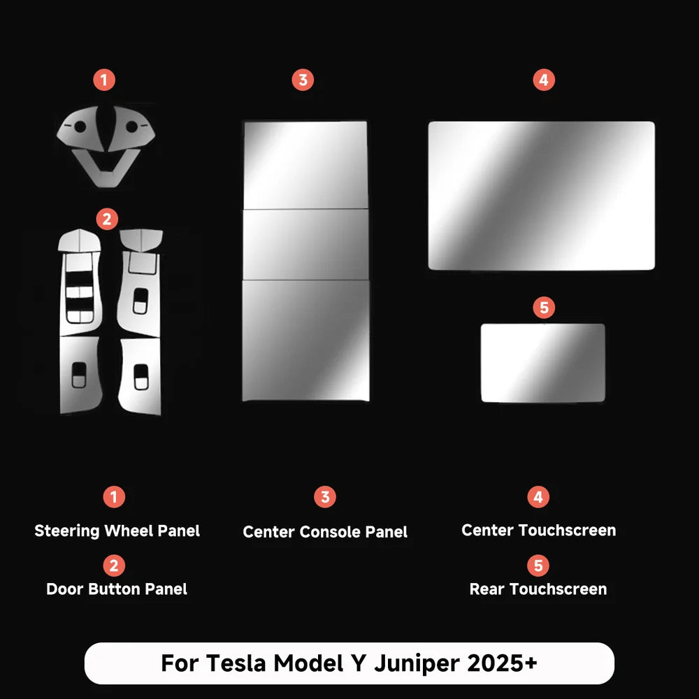 Kit de película protectora de TPU para interiores del Tesla Model 3/Y (2017+) - Resistencia máxima a los arañazos y fácil instalación