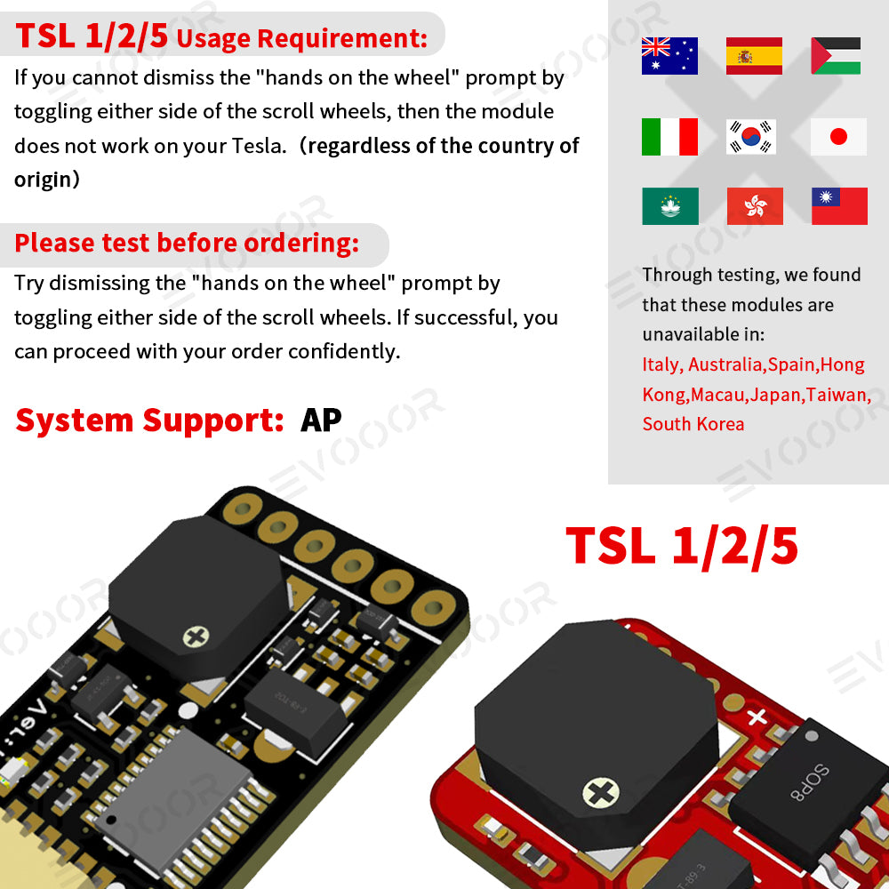 Model 3/Y/S/X Autopilot Nag Elimination Module For Tesla, Steering Wheel Module - Evooor