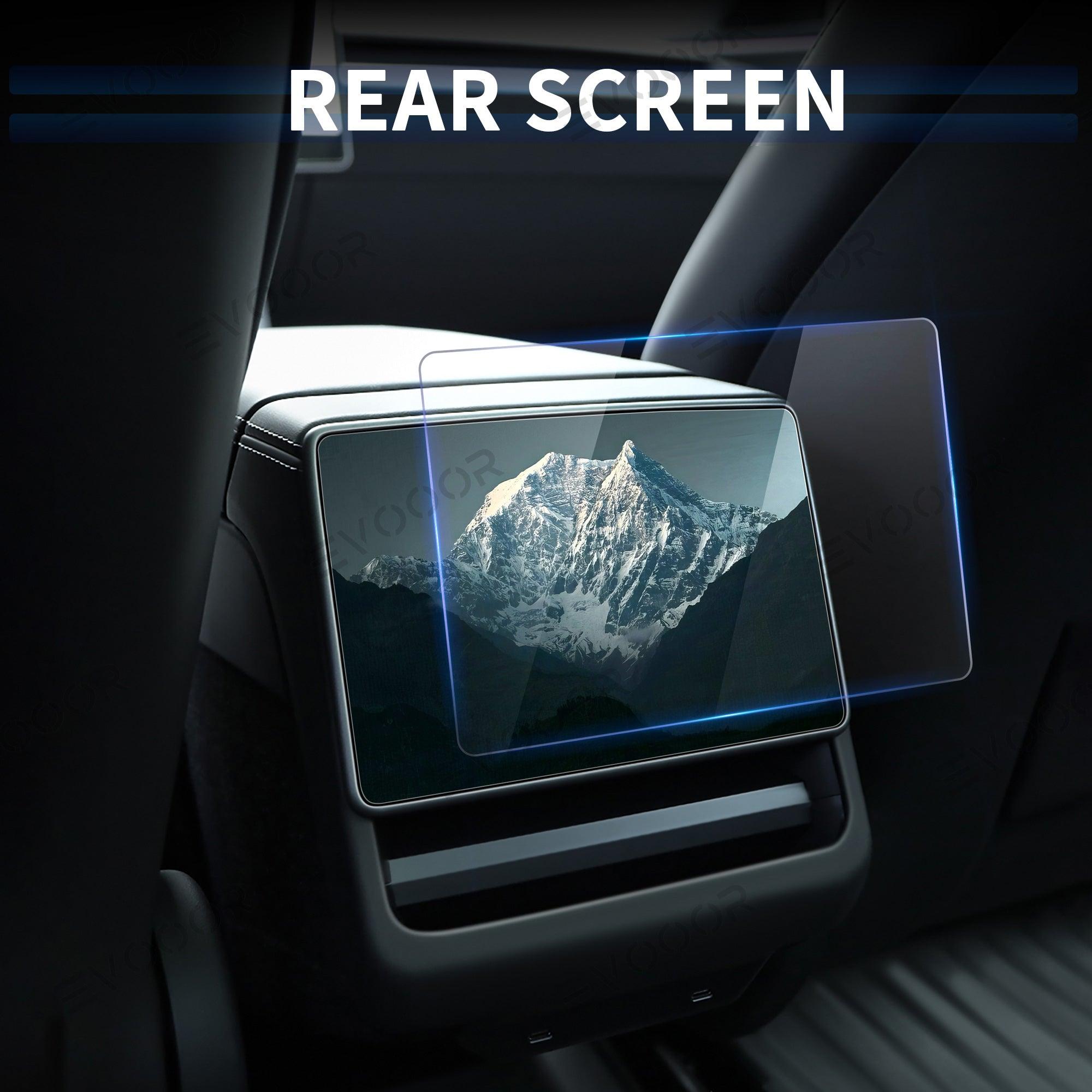 2024 Model 3 Highland Tempered Glass(9H) Screen Protector For Tesla Dashboard Screen & Second Row Seat Screen Set (2PCS) - Evooor