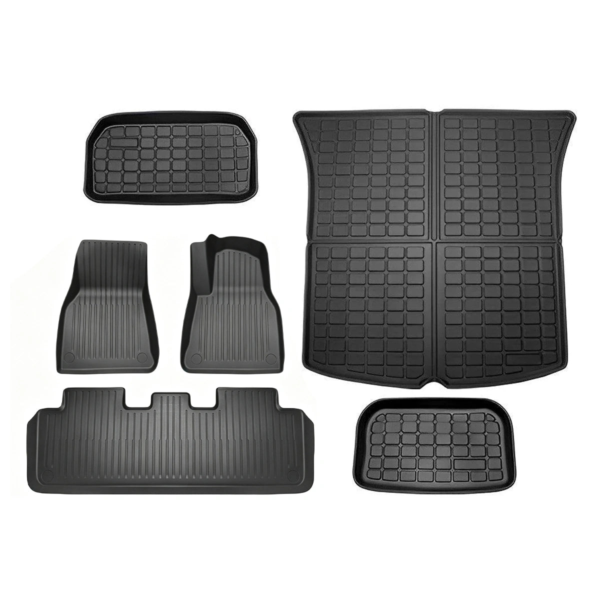 Juego completo de alfombrillas para todo clima Tesla Model Y, alfombrilla de maletero, alfombrilla de carga, forro de carga del frunk (2020-2024)
