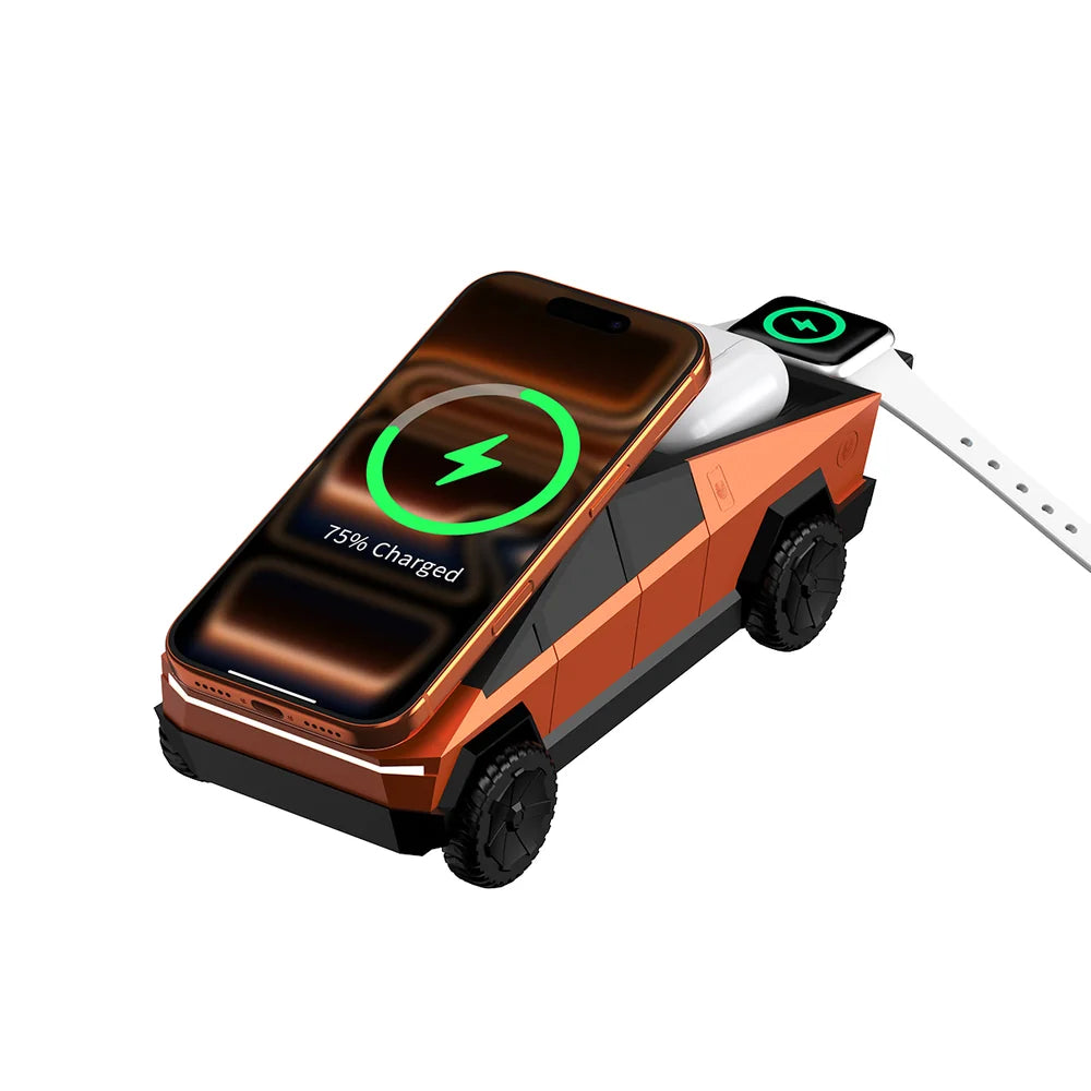 Cargador inalámbrico para automóvil 3 en 1 con soporte para teléfono - Solución de carga conveniente y versátil