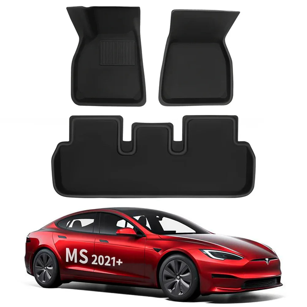 Tesla All Weather XPE Interior Floor Mats Cargo Liners Set for 2021+ Model S
