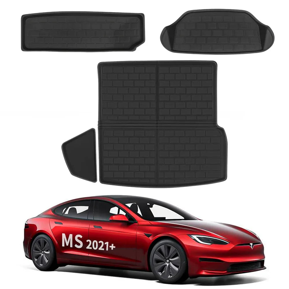 Tesla All Weather XPE Interior Floor Mats Cargo Liners Set for 2021+ Model S