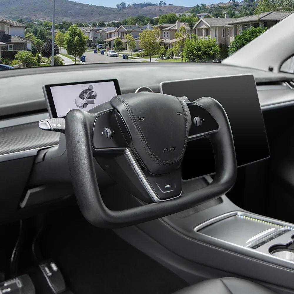 Custom Yoke Steering Wheel Upgrade for Tesla Model 3 and Model Y with Unique Model X/S Yoke Design - Evooor