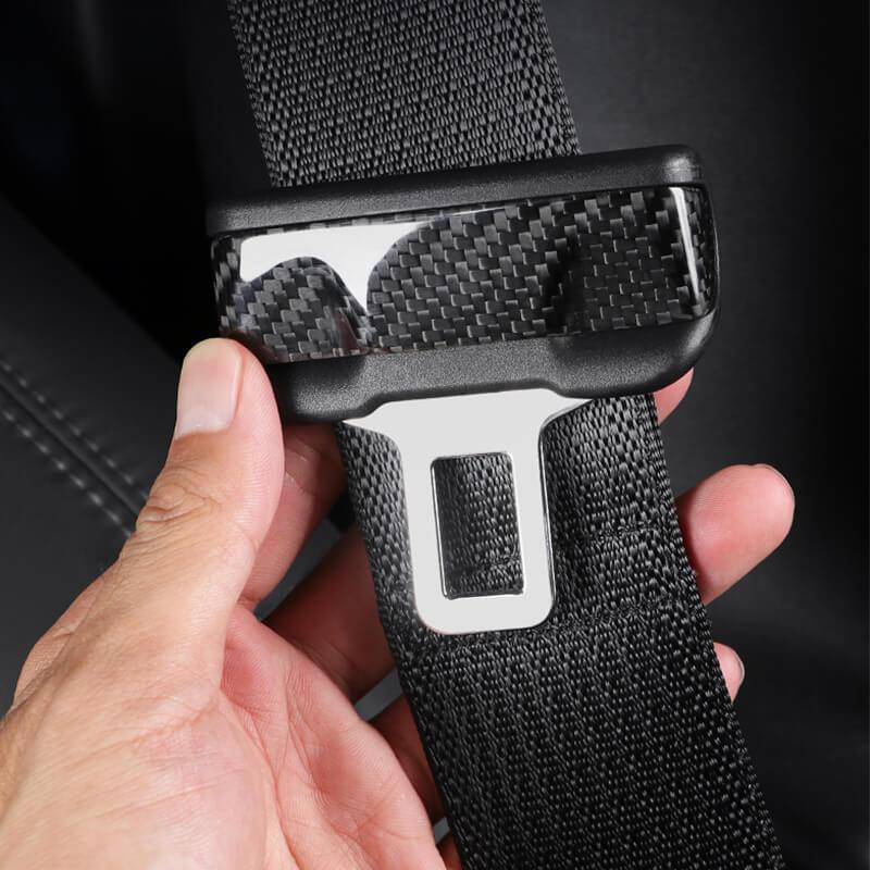 Tesla Model 3/Y [Real Carbon Fiber] Seat Belt Fascia Cover Accessories (2017-2024) - Evooor