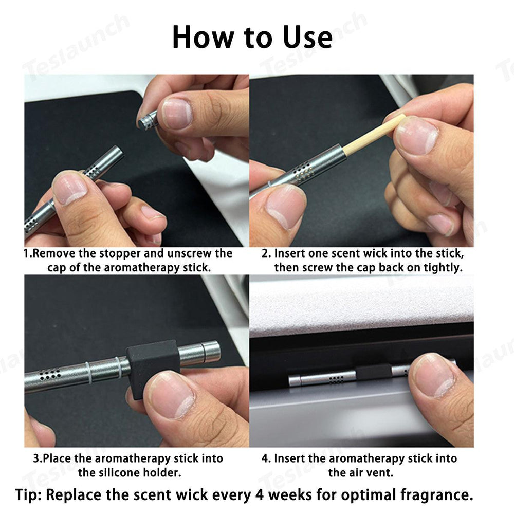 Embedded Car Aromatherapy Stick & Scent Wicks for Tesla Model Y Juniper 2025+ - Evooor