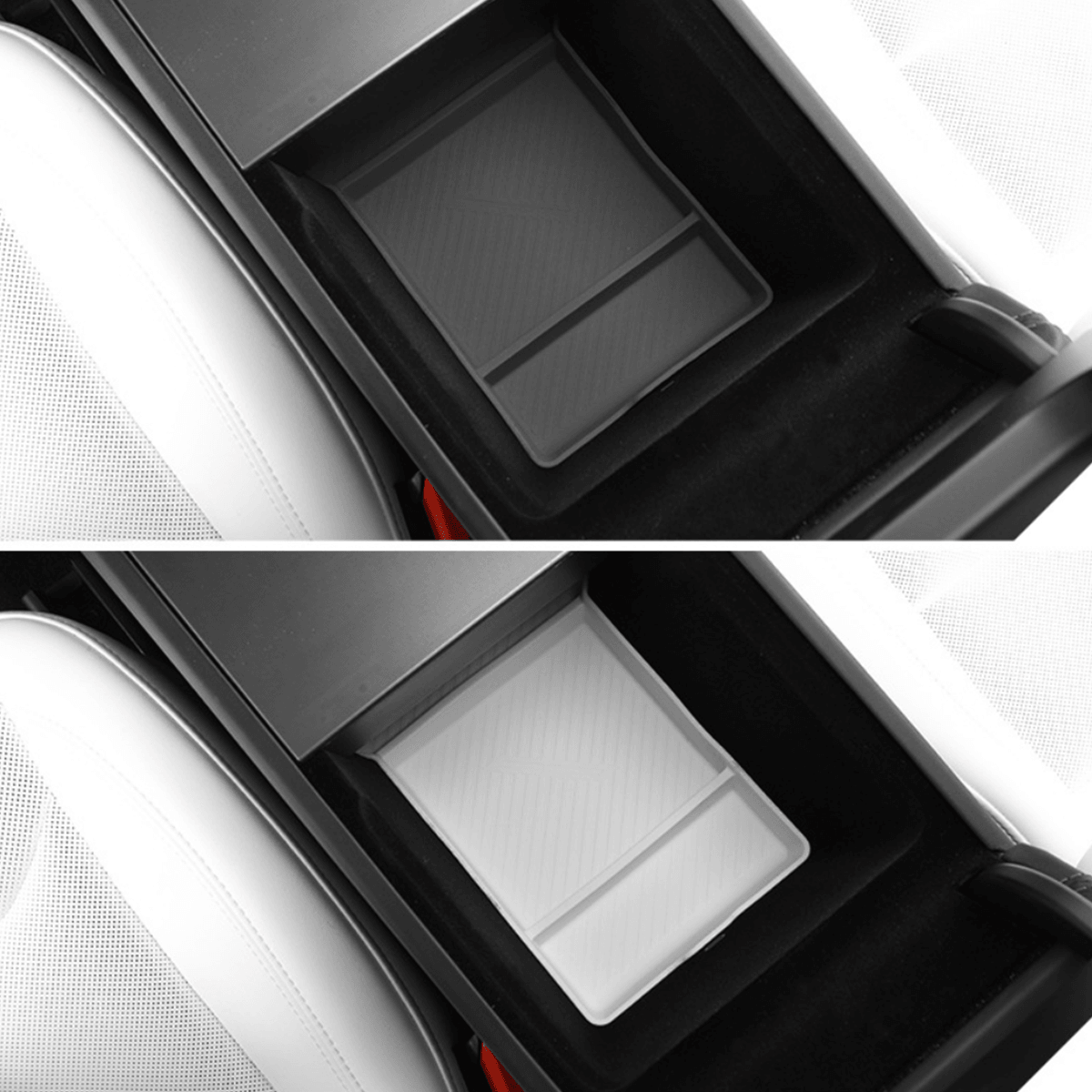 Silicone Center Console & Armrest Lower Storage Tray for Tesla Model Y Juniper 2025+ - Evooor