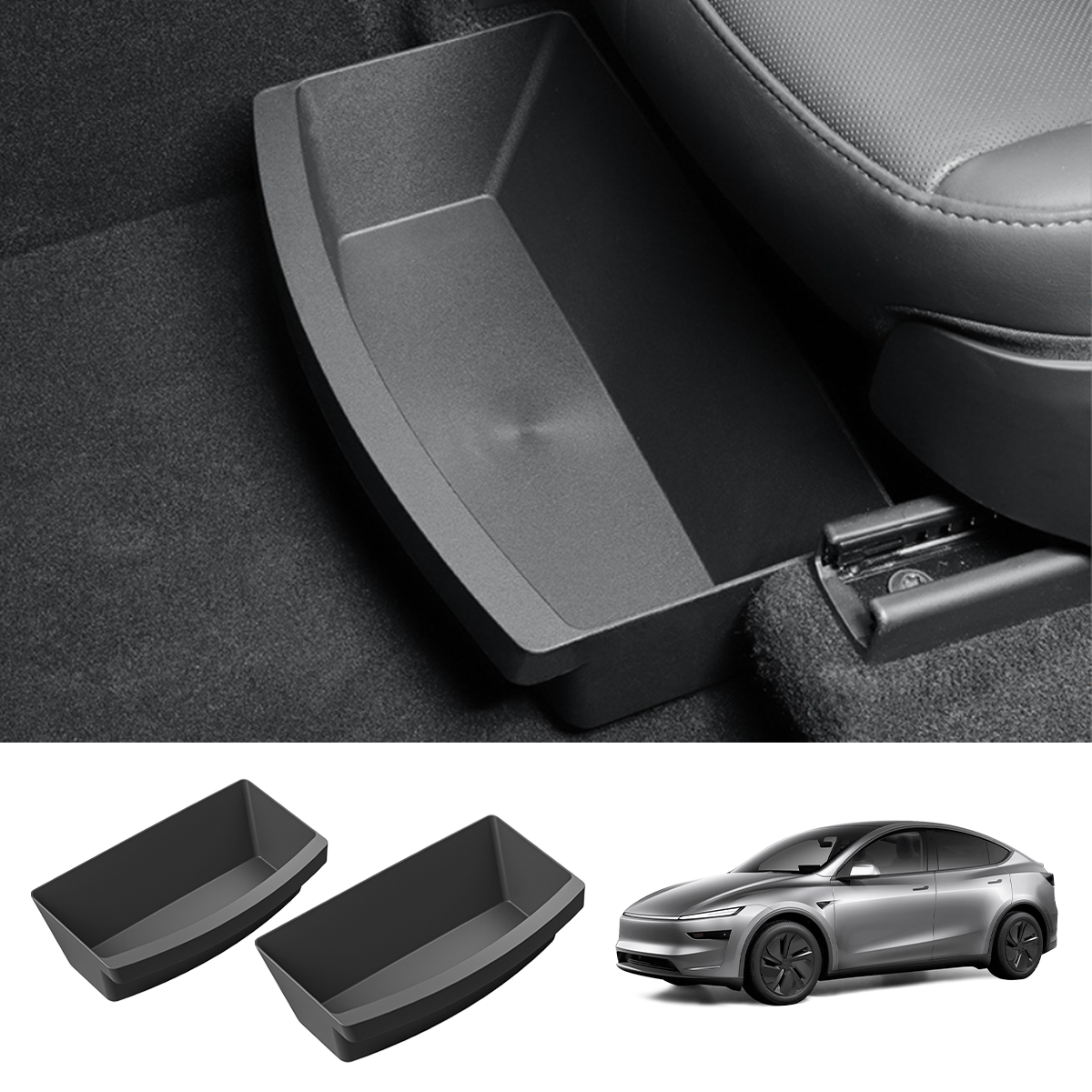 Underseat Organizer for Tesla Model Y 2021+: Premium Storage Solution for Front Row - Evooor