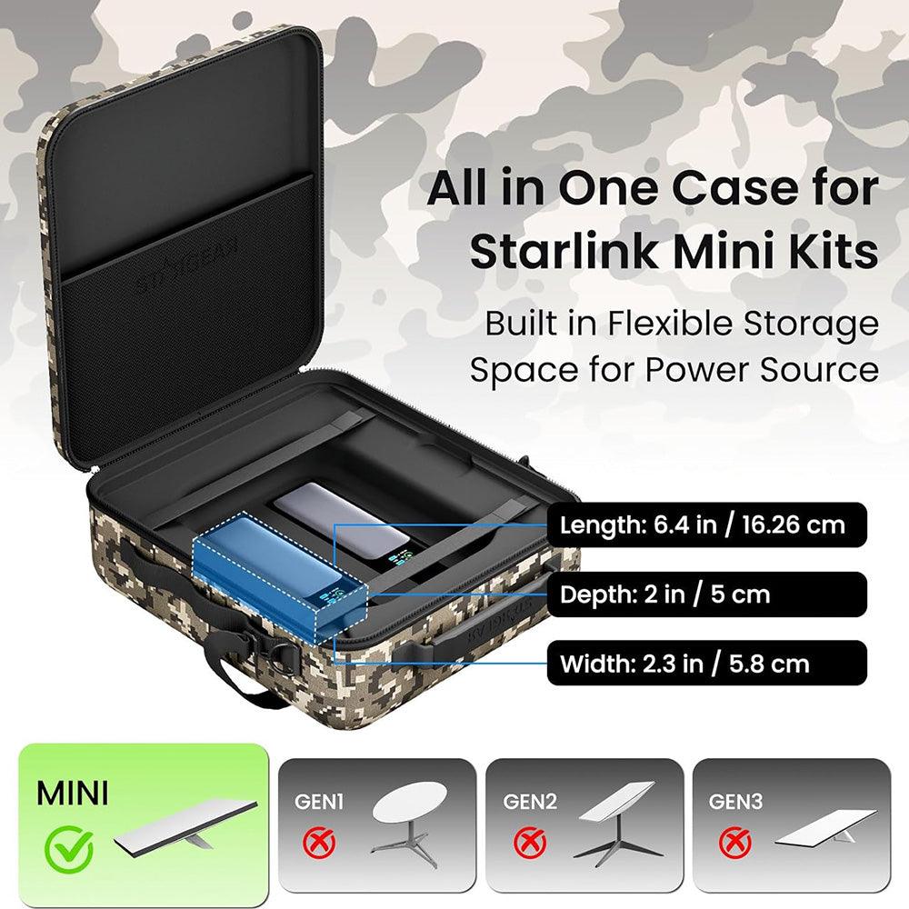 Waterproof Travel Case with Dual Power Source Storage for Starlink Mini & Accessories - Evooor