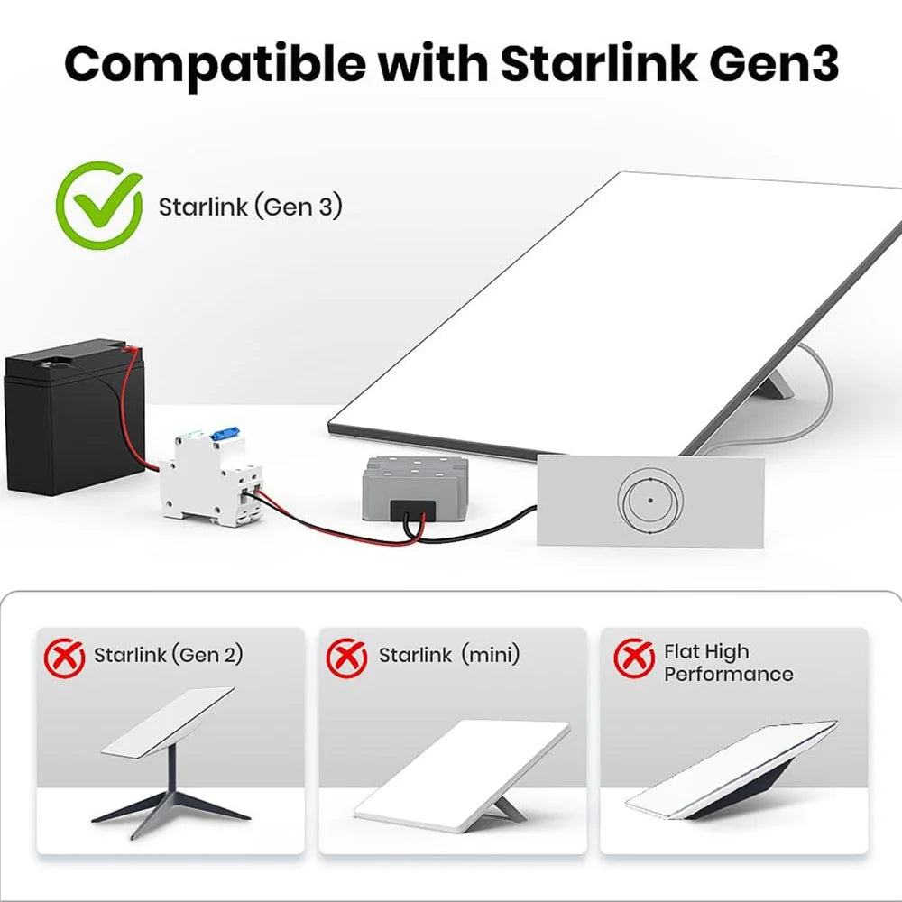 High Quality 12V/24V Car Power Converter for Starlink Gen 3 - Reliable Charging Solution - Evooor