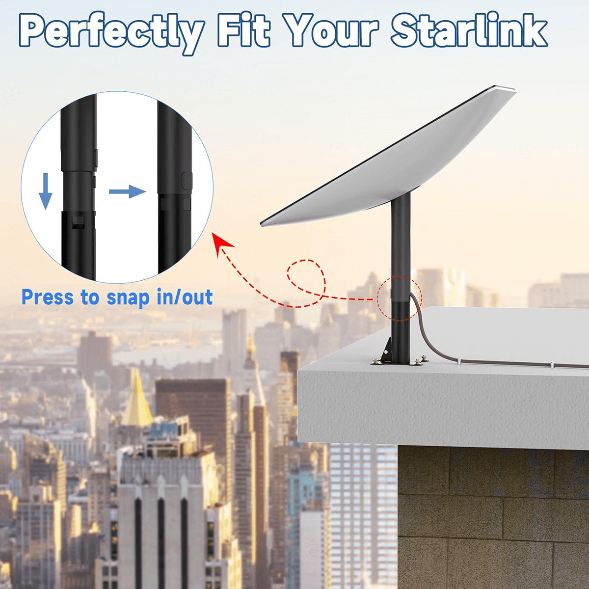 Heavy-Duty Carbon Steel Roof Mount for Starlink Gen 2 Dish - Evooor