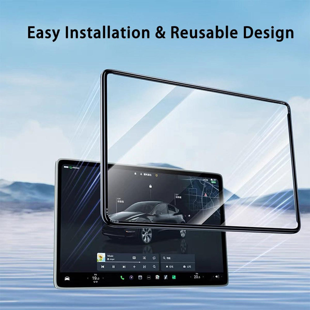 All-in-One Central Screen Tempered Glass & Frame Cover for Tesla Model 3/Y - Evooor