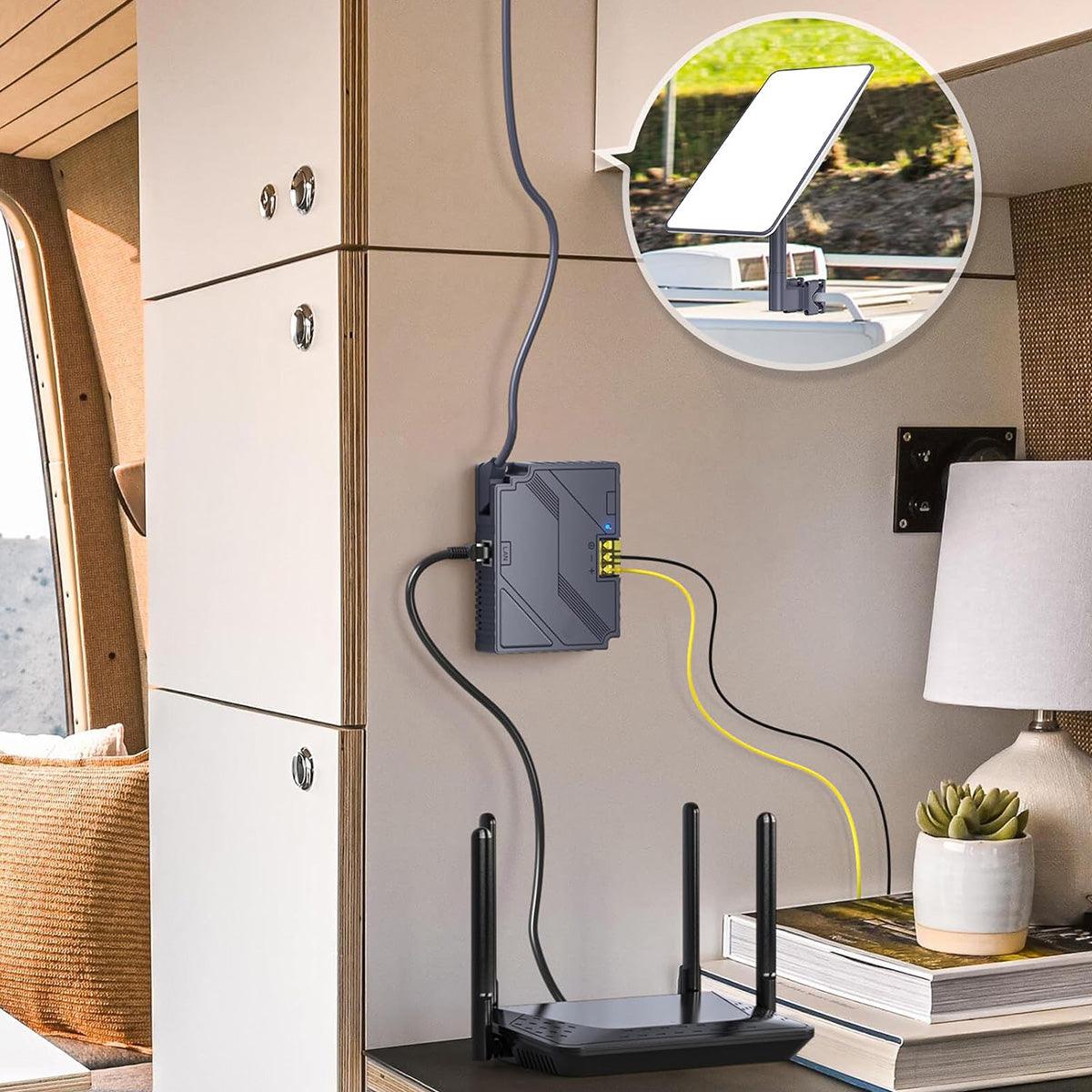 3-in-1 PoE Injector with 9- 36V DC Step-Up Converter for Starlink Gen 2 - Evooor