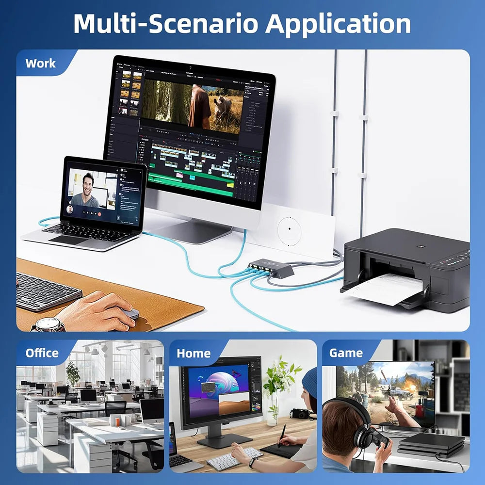 High-Speed 4-Port Ethernet Hub for Starlink Gen 3 and Mini - Multi-Device Connectivity Solution - Evooor