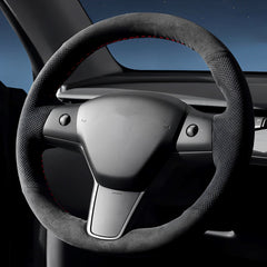 Model 3/Y Alcantara Hand Stitch Steering Wheel Cover for Tesla