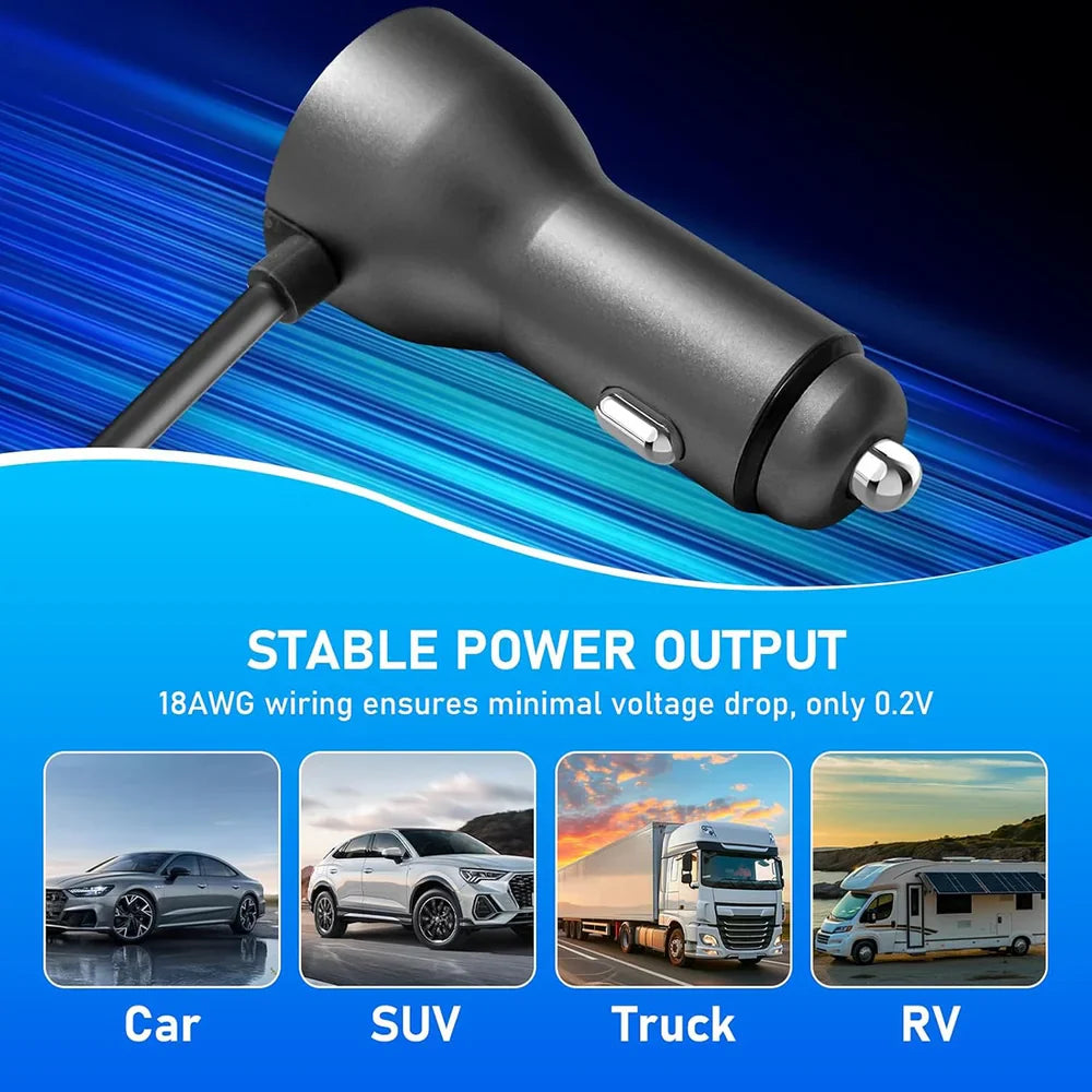 Automobile Power Adapter with Voltage Monitor for Starlink Mini - Plug-in Car Charger with Digital Display - Evooor