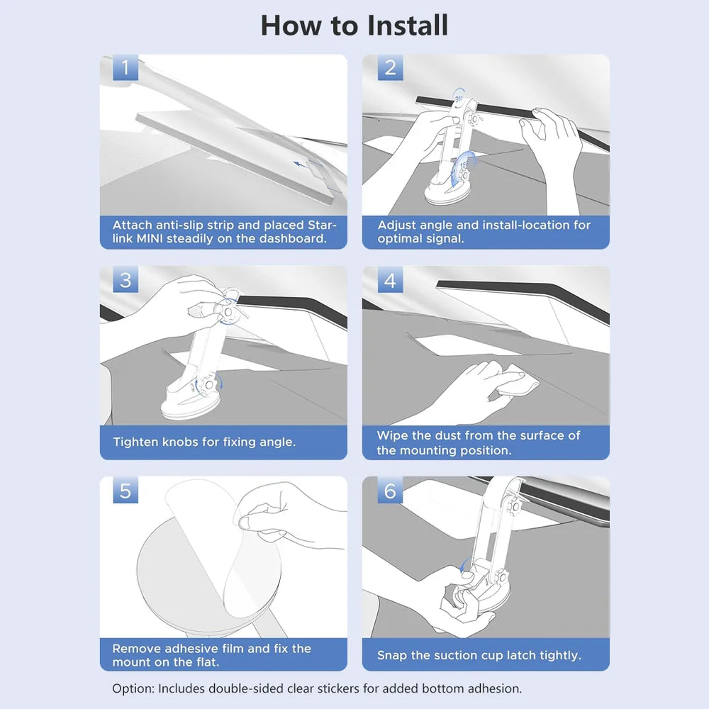 Versatile Car Mount Holder with Adjustable Angle for Starlink Mini Device - Evooor