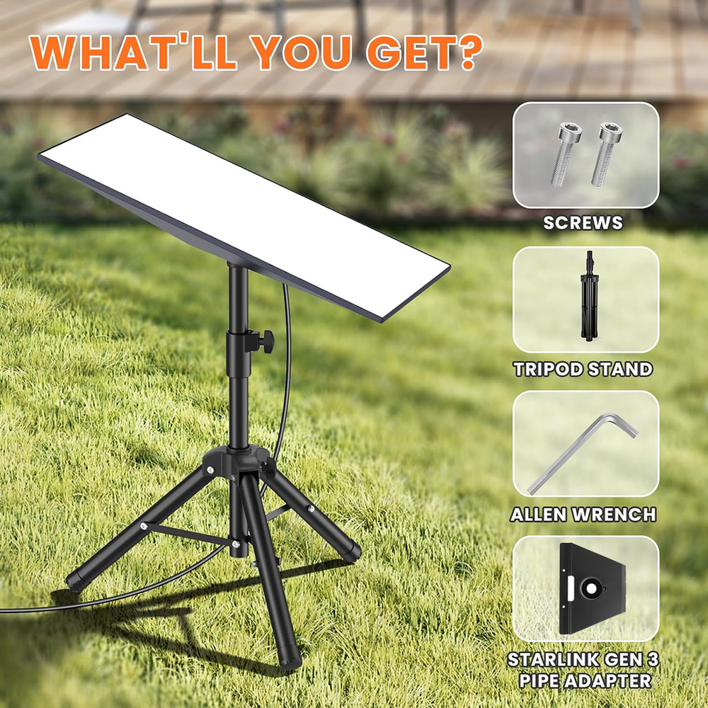 Versatile Aluminum Tripod Stand with Universal Adapter for Starlink Satellite Internet (Generation 3) - Evooor
