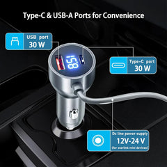Automobile Power Adapter with Voltage Monitor for Starlink Mini - Plug-in Car Charger with Digital Display - Evooor