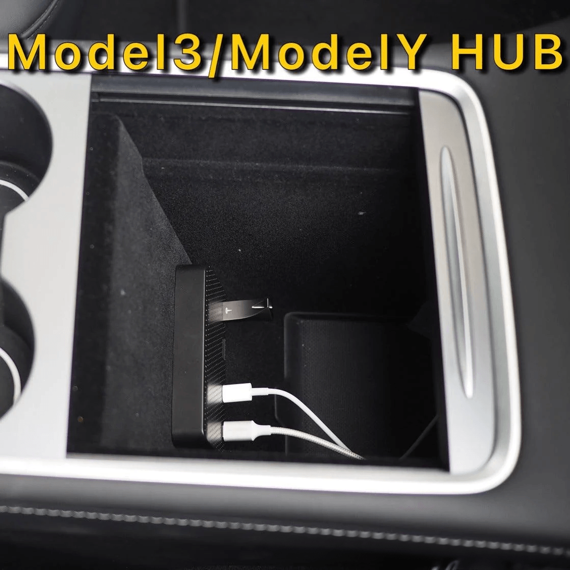 Model 3/Y/S/X USB Hub 4-In-1 Center Console Adapter for Tesla(2021-2023) - Evooor
