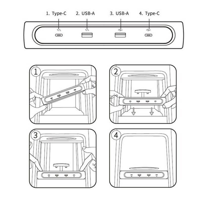 Model 3/Y Center Console USB Hub (Gen. 2) for Tesla(2021-2023) - Evooor