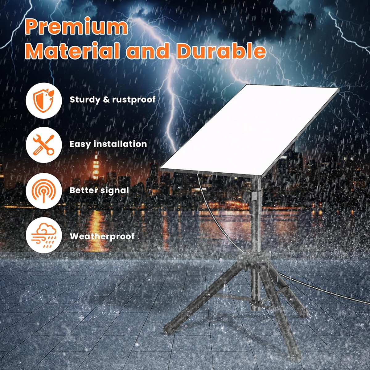 Versatile Aluminum Tripod Stand with Universal Adapter for Starlink Satellite Internet (Generation 3) - Evooor