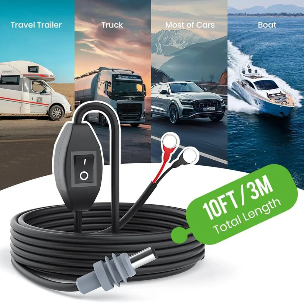 10ft O-Ring DC Charging Cable for Starlink Mini with Switch - Compatible with 3M Length - High-Quality CB8 Connector - Evooor