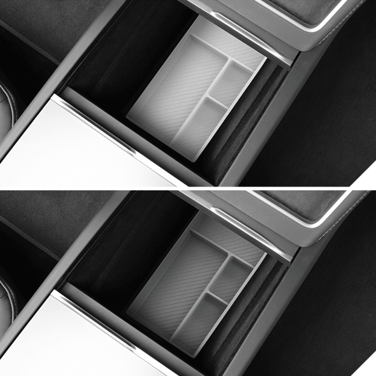 Silicone Center Console & Armrest Lower Storage Tray for Tesla Model Y Juniper 2025+ - Evooor